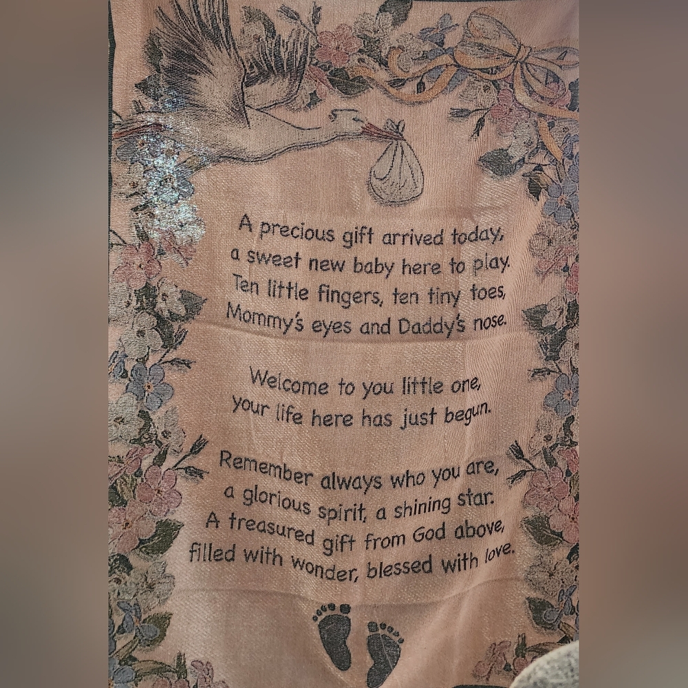 Welcome New Baby Tapestry Blanket